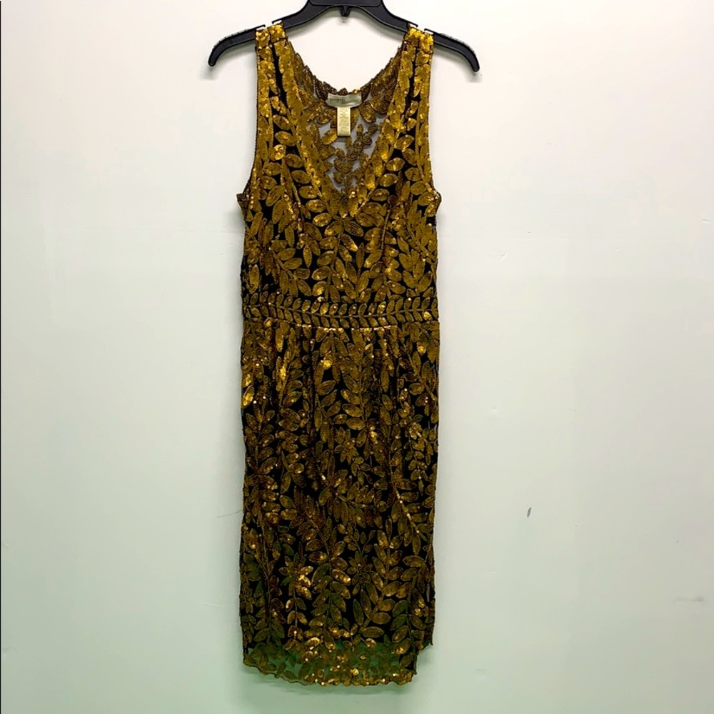 Gold Leaf Sequin Dress
